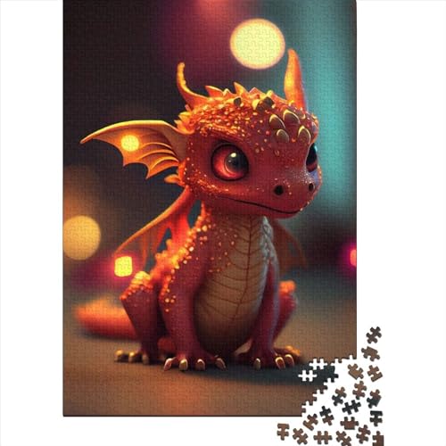 Cute Fire Dragon 13 1000 Teile, Impossible Puzzle,Geschicklichkeitsspiel Für Die Ganze Familie, Erwachsenenpuzzle Ab 14 Jahren Puzzel 1000pcs (75x50cm) von LBLmoney