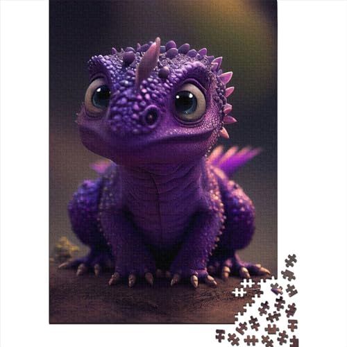 Cute Purpel Dragon 4 300 Teile, Impossible Puzzle,Geschicklichkeitsspiel Für Die Ganze Familie, Erwachsenenpuzzle Ab 14 Jahren Puzzel 300pcs (40x28cm) von LBLmoney