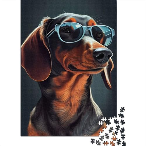 Dachshund Sunglasses 1 1000 Teile,Impossible Puzzle,Geschicklichkeitsspiel Für Die Ganze Familie, Erwachsenen Puzzlespiel Puzzel 1000pcs (75x50cm) von LBLmoney