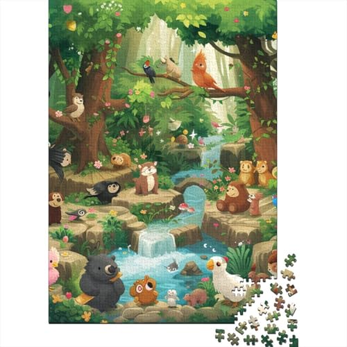 Dschungeltiere-Puzzles für Erwachsene, 1000 Puzzles, Holzpuzzles für Erwachsene, Lernspiel, Herausforderungsspielzeug, 1000 Teile (75 x 50 cm) von LBLmoney