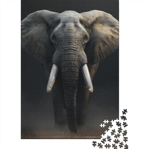 Elefanten-Puzzle, 1000 Teile, Holzpuzzle, Puzzle für Erwachsene, Puzzle zur Heimdekoration, 1000 Teile (75 x 50 cm) von LBLmoney