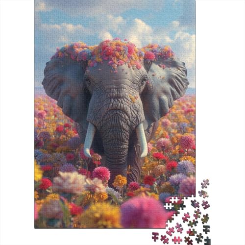 Elefanten-Puzzle 1000 Teile für Teenager, Geschenke, Holzpuzzles, Holzpuzzles, Puzzles für Erwachsene, Lernspiel, Herausforderungsspielzeug, 1000 Stück (75 x 50 cm) von LBLmoney