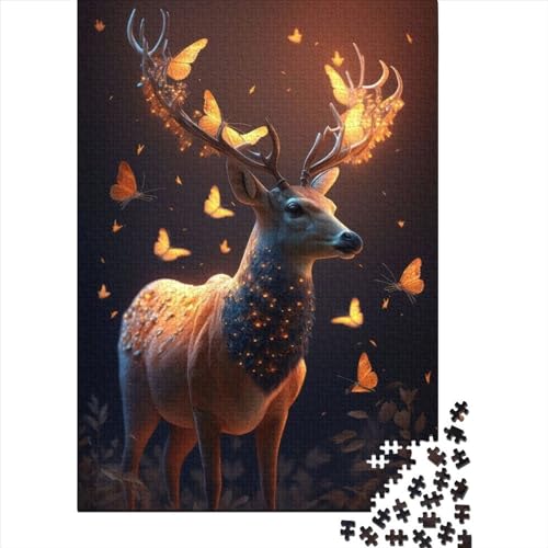 Fantasy Butterflies Deer Puzzle 1000 Teile Erwachsener Kniffel Spaß Für Die Ganze Familie - Abwechslungsreiche 1000 Puzzleteilige Motive Puzzlespiel Erwachsene, Puzzel 1000pcs (75x50cm) von LBLmoney