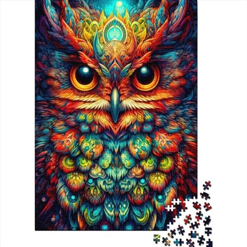 Fantasy Owl1 Puzzle 1000 Teile,für Erwachsene, Impossible Puzzle,farbenfrohes Legespiel,Geschicklichkeitsspiel Für Die Ganze Familie,Erwachsenenpuzzle Puzzel 1000pcs (75x50cm) von LBLmoney