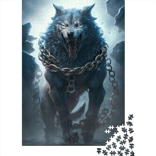 Fenrir The Mythical Wolf Puzzlespiel 1000 Teile Für Erwachsene, Einzigartige Kunstwerke Und Vorlage - Geburtstagsgeschenk - Spaßige Puzzles Mit Überraschung Von Puzzle in A Bag Puzzel 1000pcs (75x50cm von LBLmoney