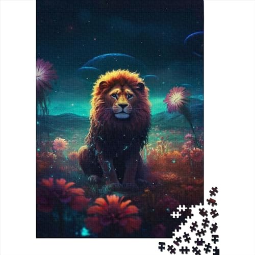Floral Lion on Mars 300 Teile,Impossible Puzzle,Geschicklichkeitsspiel Für Die Ganze Familie, Erwachsenen Puzzlespiel Puzzel 300pcs (40x28cm) von LBLmoney