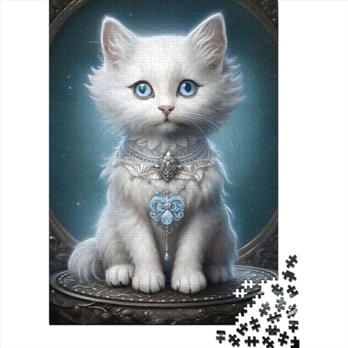 Fluffy White Kitty 01 Puzzle 500 Teile, Erwachsene, Klassische Puzzle, Impossible Puzzle,Geschicklichkeitsspiel Für Die Ganze Familie Erwachsenenpuzzle Ab 14 Jahren Puzzel 500pcs (52x38cm) von LBLmoney