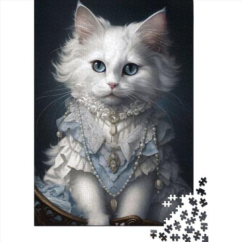 Fluffy White Kitty 03 1000 Teile, Impossible Puzzle,Geschicklichkeitsspiel Für Die Ganze Familie, Erwachsenenpuzzle Ab 14 Jahren Puzzel 1000pcs (75x50cm) von LBLmoney