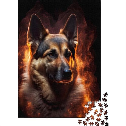 German Shepherd Fire Puzzles1000 Teile, Puzzle Für Erwachsene, Geschicklichkeitsspiel Für Die Ganze Familie, Klassische Puzzle,Geburtstagsgeschenk Erwachsenen Puzzlespiel Puzzel 1000pcs (75x50cm) von LBLmoney