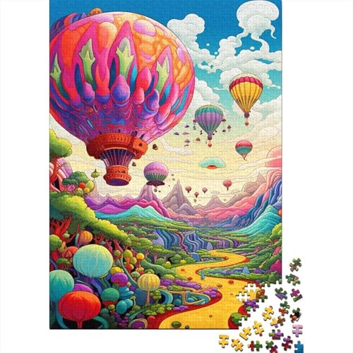 Heißluftballon-Puzzles für Erwachsene, 1000 Puzzles, Holzpuzzles für Erwachsene, Lernspiel, Herausforderungsspielzeug, 1000 Teile (75 x 50 cm) von LBLmoney