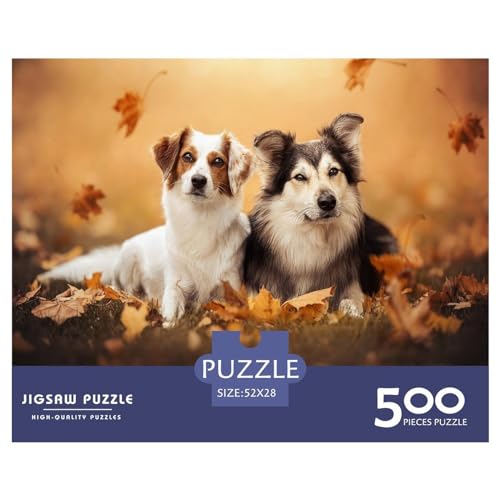 Holzpuzzle, 500 Teile, Haustierhund-Puzzle, kreatives rechteckiges Puzzle, tolles Puzzle für Erwachsene, 500 Teile (52 x 38 cm) von LBLmoney