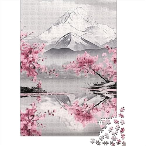 Japanische Kirschpuzzles 500 Teile, Holzpuzzles, Puzzles für Erwachsene und Teenager, Familienunterhaltungsspielzeug, 500 Stück (52 x 38 cm) von LBLmoney