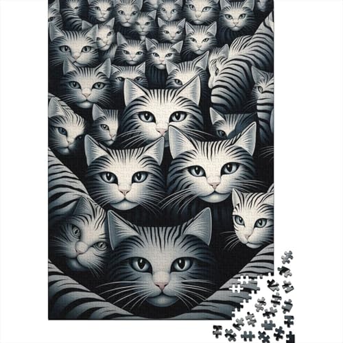 Katzenpuzzle, 1000-teiliges Puzzle für Erwachsene, Puzzles für Erwachsene, Puzzles für Erwachsene, 1000 Teile (75 x 50 cm) von LBLmoney