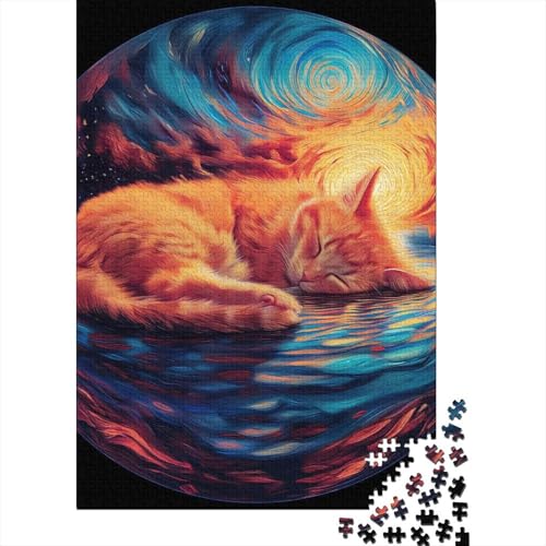 Katzenpuzzle, 500-teiliges Holzpuzzle für Erwachsene und Teenager, Lernspiel für Erwachsene Teenager, 500 Teile (52 x 38 cm) von LBLmoney