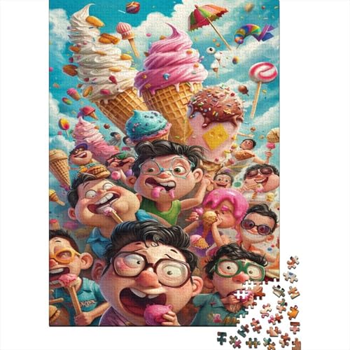 Kinder Essen Eiscreme-Puzzle, 1000-teiliges Holzpuzzle für Erwachsene und Teenager, Lernspiel für Erwachsene und Teenager, 1000 Teile (75 x 50 cm) von LBLmoney