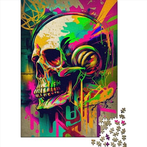 Malerei Skelette Puzzles 1000 Teile für Erwachsene Puzzles für Jugendliche 1000 Teile Puzzle Lernspiele Einzigartiges Geschenk für Geburtstag Weihnachten 1000 Teile (75 x 50 cm) von LBLmoney