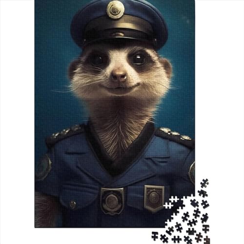 Meerkat Police 300 Teile, Impossible Puzzle,Geschicklichkeitsspiel Für Die Ganze Familie, Erwachsenenpuzzle Ab 14 Jahren Puzzel 300pcs (40x28cm) von LBLmoney