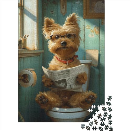 Norwich_Terrier_Dog Puzzles für Erwachsene, 1000 Puzzles, Holzpuzzles für Erwachsene, Lernspiel, Herausforderungsspielzeug, 1000 Teile (75 x 50 cm) von LBLmoney