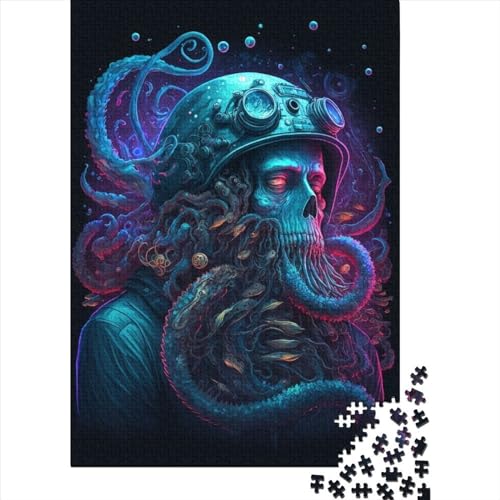 Octopus Skull Puzzle 1000 Teile,für Erwachsene, Impossible Puzzle,farbenfrohes Legespiel,Geschicklichkeitsspiel Für Die Ganze Familie,Erwachsenenpuzzle Puzzel 1000pcs (75x50cm) von LBLmoney