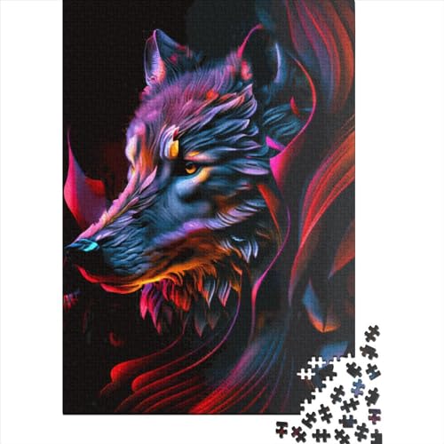 Puzzle 500 Teile für Erwachsene Fanasy Wolf Puzzles Erwachsene und Jugendliche Kreatives Puzzle Schwierigkeitsgrad Puzzle Holzpuzzles Festivals 500 Stück (52x38cm) von LBLmoney