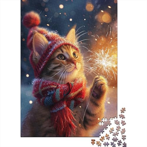 Puzzle für Erwachsene, 300 Teile, süße Katze, Holzpuzzle, Erwachsenenpuzzle, Puzzle für Erwachsene, Teenager, 300 Teile (40 x 28 cm) von LBLmoney