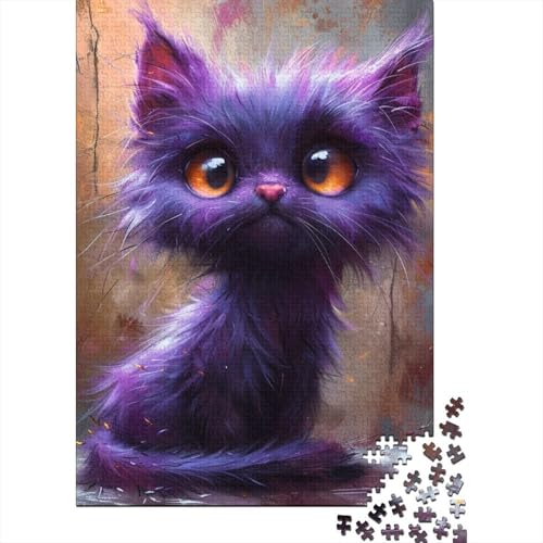 Puzzle für Erwachsene, 500 Teile, süße Katze, Holzpuzzle, Erwachsenenpuzzle, Puzzle für Erwachsene, Teenager, 500 Teile (52 x 38 cm) von LBLmoney