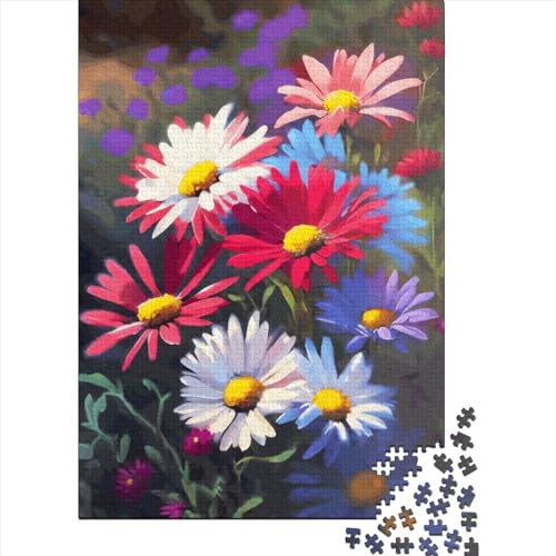 Puzzle für Erwachsene, Aster-Blumen-Puzzle, 1000 Teile, Holzpuzzles für Erwachsene und Jugendliche, Heimdekoration, Denkspiel, Wandkunst, einzigartiges Geschenk, 1000 Stück (75 x 50 cm) von LBLmoney