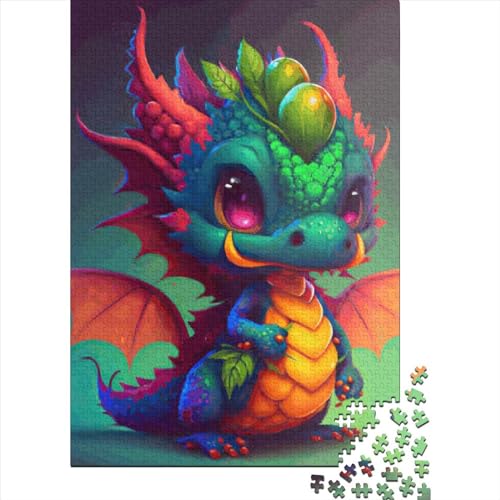 Puzzle für Erwachsene, Baby-Drachen-Puzzle, 1000 Teile, Holzpuzzles für Erwachsene und Jugendliche, Heimdekoration, Denkspiel, Wandkunst, einzigartiges Geschenk, 1000 Stück (75 x 50 cm) von LBLmoney