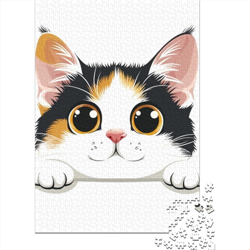 Puzzle für Erwachsene, Cartoon-Katze, Holzpuzzle für Erwachsene und Jugendliche ab 12 Jahren, 1000 Teile (75 x 50 cm) von LBLmoney