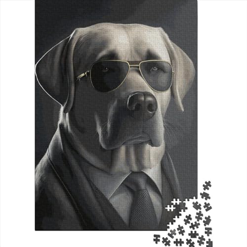 Puzzle für Erwachsene, Labrador-Mafia-Puzzle, 1000 Teile, Holzpuzzles für Erwachsene und Jugendliche, Heimdekoration, Denkspiel, Wandkunst, einzigartiges Geschenk, 1000 Stück (75 x 50 cm) von LBLmoney