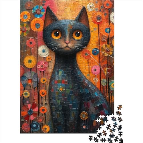 Puzzle für Erwachsene, süße Katze, Holzpuzzle für Erwachsene und Teenager ab 12 Jahren, 1000 Teile (75 x 50 cm) von LBLmoney