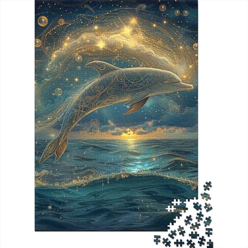 Puzzle für Erwachsene und Jugendliche, Delphin-Puzzles für Erwachsene und Jugendliche, Puzzle für Erwachsene und Jugendliche, 1000 Teile (75 x 50 cm) von LBLmoney