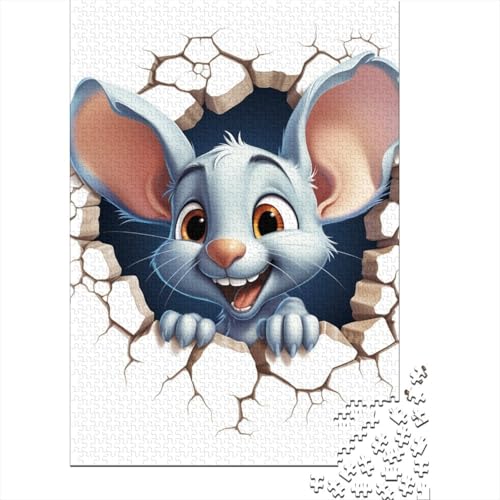 Puzzle für Erwachsene und Jugendliche, Maus, Holzpuzzle, Erwachsenenpuzzle, Lernspiel, Herausforderungsspielzeug, 1000 Teile (75 x 50 cm) von LBLmoney