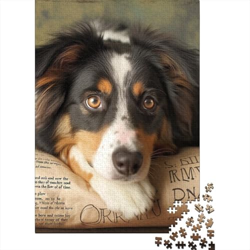 Puzzle für Erwachsene und Jugendliche, Schäferhund, Holzpuzzle, Erwachsenenpuzzle, Lernspiel, Herausforderungsspielzeug, 1000 Teile (75 x 50 cm) von LBLmoney