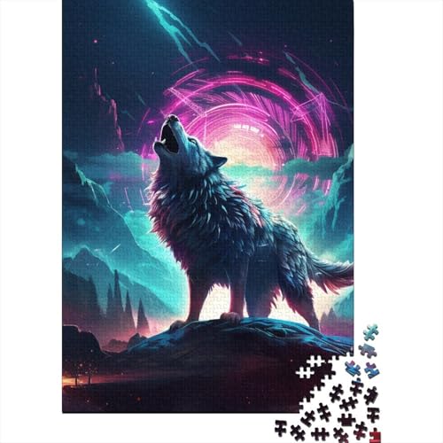 Puzzle für Erwachsene und Jugendliche, Wolf, Holzpuzzle, Erwachsenenpuzzle, Lernspiel, Herausforderungsspielzeug, 1000 Teile (75 x 50 cm) von LBLmoney