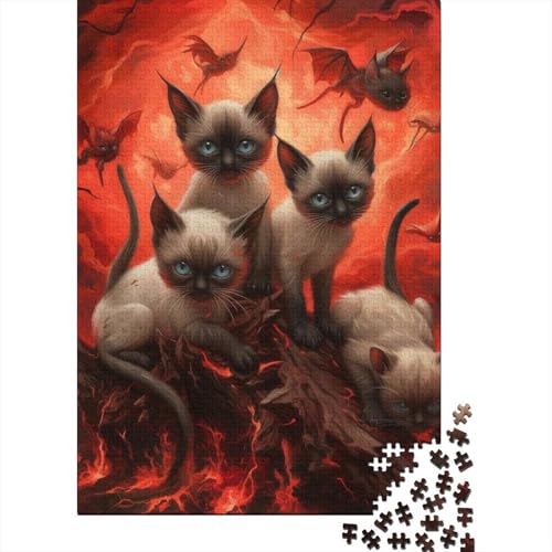 Puzzle mit 1000 Teilen, Motiv: Siamkatze, Puzzle für Teenager, Geschenke für die ganze Familie, Puzzle 1000 Teile (75 x 50 cm) von LBLmoney