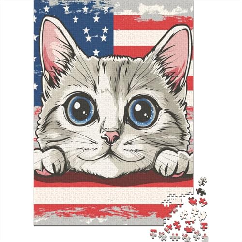 Puzzle mit amerikanischer Kurzhaarkatze, 1000 Teile, für Erwachsene, Holzpuzzle, Puzzle für Erwachsene, Puzzle als Geschenk, 1000 Teile (75 x 50 cm) von LBLmoney