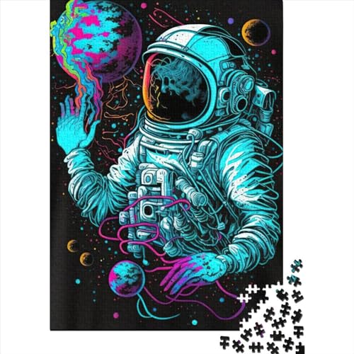 Puzzles 1000 Teile für Erwachsene, Neon-Astronaut2-Puzzle, Holzpuzzle, kreative Puzzles, Teenager-Puzzles, Lernspiele, Spielzeug, 1000 Stück (75 x 50 cm) von LBLmoney