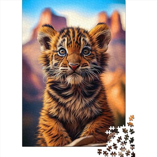 Puzzles 300 Teile für Erwachsene, Tiger-Puzzle, Teenager, Holzpuzzle, Lernpuzzles, Spiele, Heimdekoration, 300 Stück (40 x 28 cm) von LBLmoney