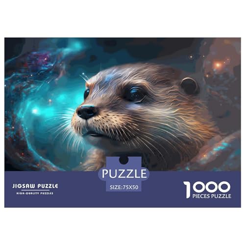 Puzzles für Erwachsene, 1000 Teile, Geistertier, Otter, Puzzles für Erwachsene, Holzbrettpuzzles, lustiges Geschenk, 1000 Teile (75 x 50 cm) von LBLmoney