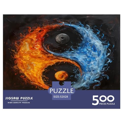 Puzzles für Erwachsene, 500 Teile, klassisches Yin_und_Yang-Holzpuzzle, entspannendes Puzzlespiel, Denksportaufgaben, 500 Teile (52 x 38 cm) von LBLmoney