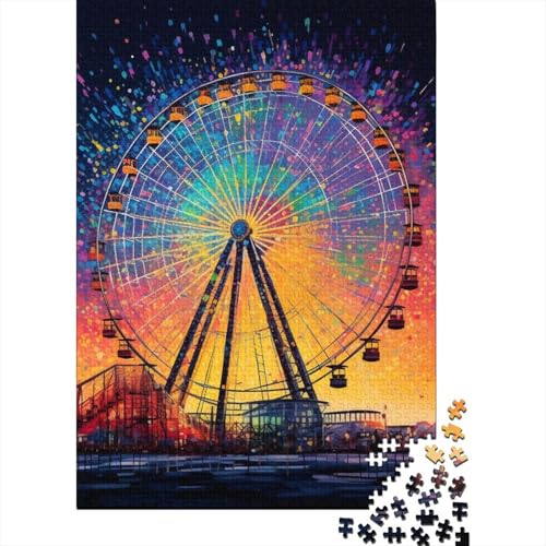 Riesenrad-Puzzle, 1000 Teile, Holzpuzzle, Puzzle für Erwachsene, Denksport-Puzzle für Erwachsene, 1000 Teile (75 x 50 cm) von LBLmoney