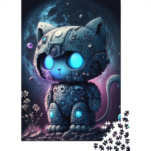 Space Mechanical Cat Puzzle 500 Teile,Puzzle Für Erwachsene, Impossible Puzzle,Puzzle Farbenfrohes Legespiel,Geschicklichkeitsspiel Für Die Ganze Familie Puzzel 500pcs (52x38cm) von LBLmoney