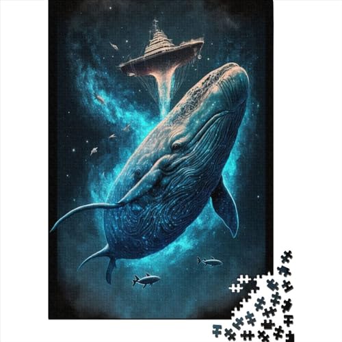 Space Whale Painting Puzzle 1000 Teile,Puzzle Für Erwachsene, Impossible Puzzle, Geschicklichkeitsspiel Für Die Ganze Familie,Puzzle Legespiel- Erwachsenenpuzzle Puzzel 1000pcs (75x50cm) von LBLmoney