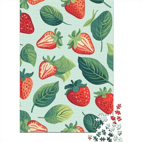 Strawberry Puzzles 1000-teiliges Holzpuzzle für Erwachsene und Teenager, Lernspiel für Erwachsene und Teenager, 1000 Teile (75 x 50 cm) von LBLmoney