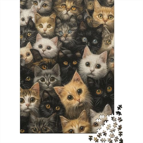 Süßes Katzen-Puzzle, 1000 Teile, Puzzle für Teenager, Geschenke für die ganze Familie, Puzzle 1000 Teile (75 x 50 cm) von LBLmoney