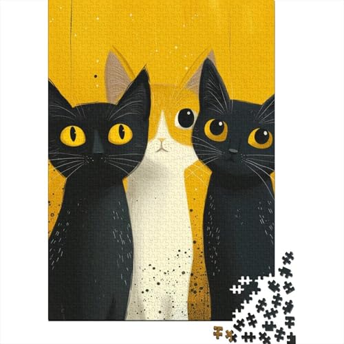 Süßes Katzen-Puzzle, 500 Teile, Holzpuzzle, Puzzle für Erwachsene, Denksport-Puzzle für Erwachsene, 500 Teile (52 x 38 cm) von LBLmoney