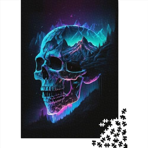 Synthwave Skull2 Puzzle 1000 Teile,Puzzlespiel Für Erwachsene,Impossible Puzzle,Puzzle Geschicklichkeitsspiel Für Die Ganze Familie, Geschenke Für Männer/Frauen Erwachsenen Puzzel 1000pcs (75x50cm) von LBLmoney