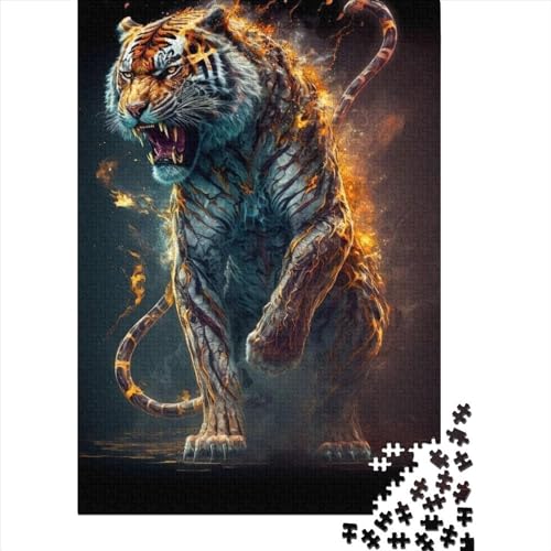 Tiger 300 Teile,Impossible Puzzle,Geschicklichkeitsspiel Für Die Ganze Familie, Erwachsenen Puzzlespiel Puzzel 300pcs (40x28cm) von LBLmoney