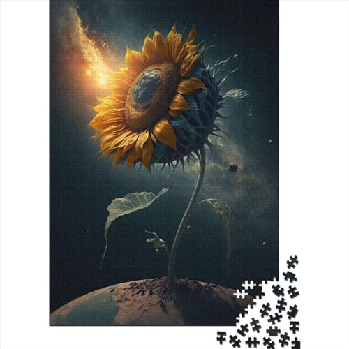 Universe Sunflower8 Puzzle 500 Teile,für Erwachsene, Impossible Puzzle,farbenfrohes Legespiel,Geschicklichkeitsspiel Für Die Ganze Familie,Erwachsenenpuzzle Puzzel 500pcs (52x38cm) von LBLmoney